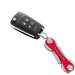 Men's Beautiful Smart Compact Bulky Keychain Holder and Keychain Organizer - Red
